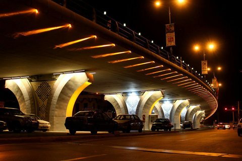 نورپردازی پل غیر همسطح شهید شاهمرادی، با پروژکتور نسل جدید