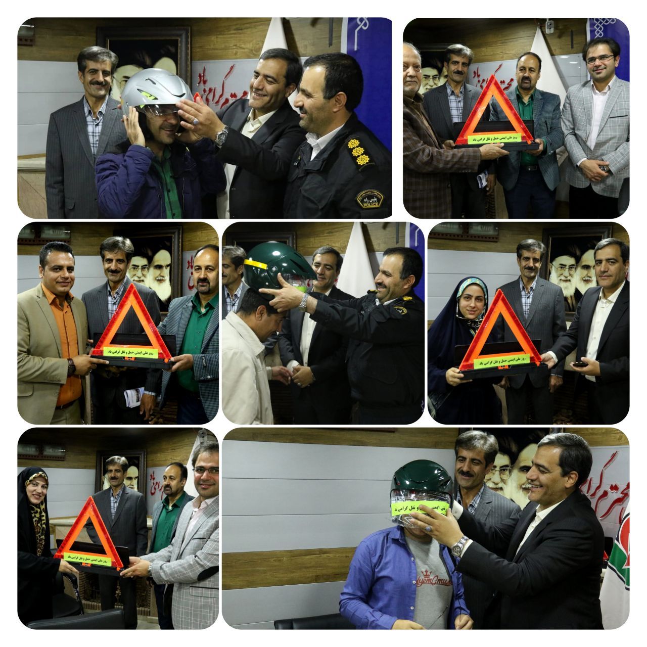 همزمان با ۷ اردیبهشت، روز ملی ایمنی حمل و نقل و کلاهی که بر سر خبرنگاران اصفهان گذاشته شد