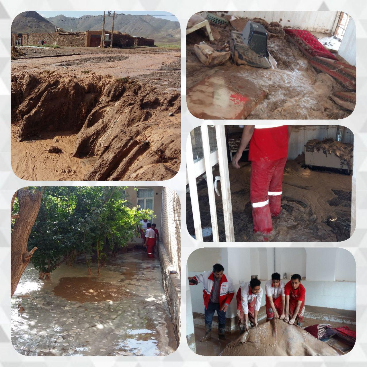 امدادرسانی جمعیت هلال احمر به ۴۵ منزل مسکونی در حادثه آب گرفتگی روستاهای  بخش کوهپایه اصفهان