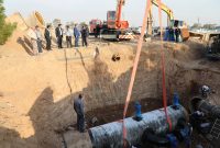 اجرای احداث شیرخانه بر روی خط انتقال آب به شاهین شهر در کمتر از ۲۴ ساعت