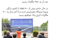 از اول انقلاب تا ۴۰۳ کل انرژی پاک کشور ۱۲۰۰ مگاوات بود