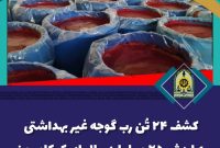 کشف محموله ۲۴ تُنی رب گوجه فاقد مجوز بهداشتی در خور و بیابانک