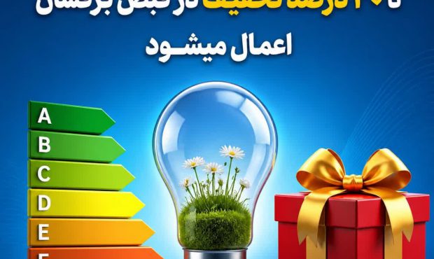 تخفیف تا ۳۰ درصدی در قبض برق مشترکان خانگی با کاهش مصرف برق یا نصب سامانه خورشیدی* تخفیف تا ۳۰ درصدی در قبض برق مشترکان خانگی با کاهش مصرف برق یا نصب سامانه خورشیدی*