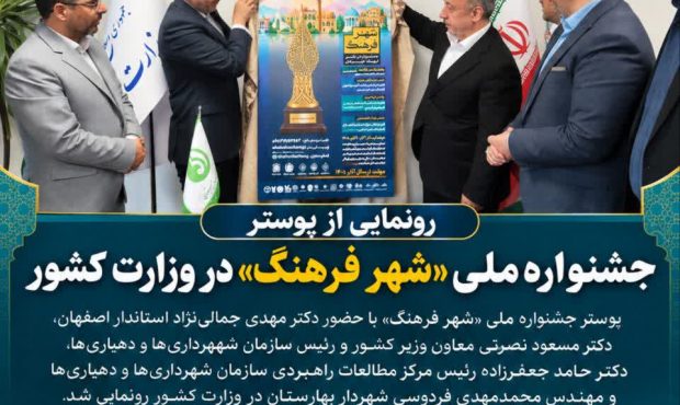 رونمایی از پوستر جشنواره ملی «شهر فرهنگ» در وزارت کشور رونمایی از پوستر جشنواره ملی «شهر فرهنگ» در وزارت کشور